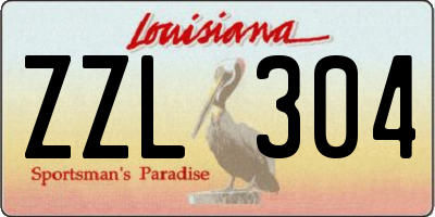 LA license plate ZZL304