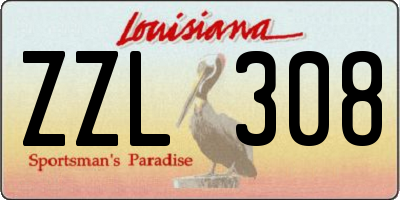 LA license plate ZZL308