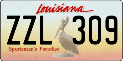 LA license plate ZZL309