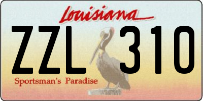 LA license plate ZZL310