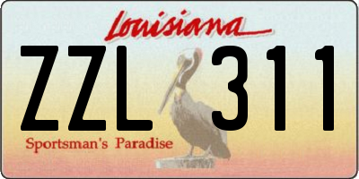 LA license plate ZZL311