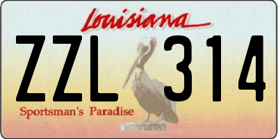 LA license plate ZZL314