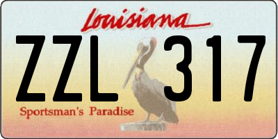 LA license plate ZZL317