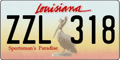 LA license plate ZZL318