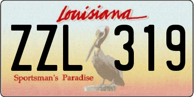 LA license plate ZZL319