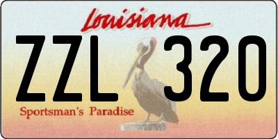 LA license plate ZZL320