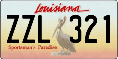 LA license plate ZZL321