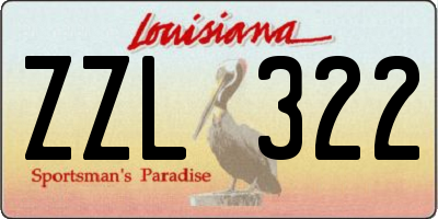 LA license plate ZZL322