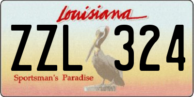 LA license plate ZZL324