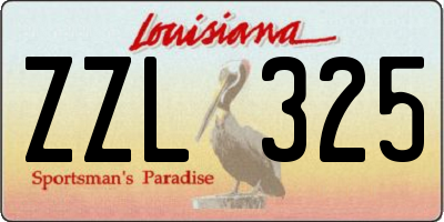 LA license plate ZZL325