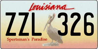 LA license plate ZZL326