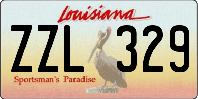 LA license plate ZZL329