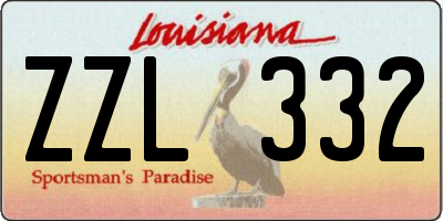 LA license plate ZZL332