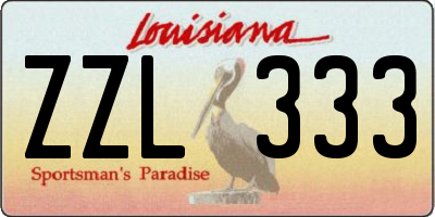 LA license plate ZZL333