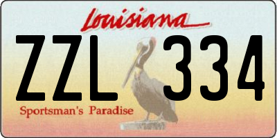 LA license plate ZZL334