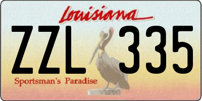 LA license plate ZZL335