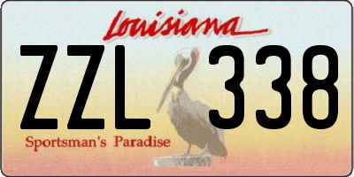 LA license plate ZZL338