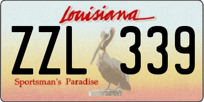 LA license plate ZZL339