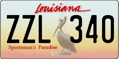 LA license plate ZZL340