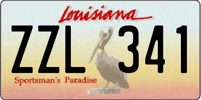 LA license plate ZZL341