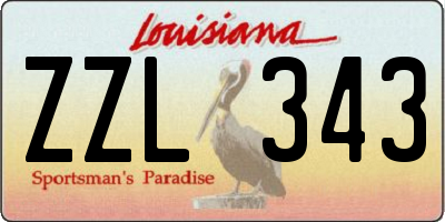 LA license plate ZZL343