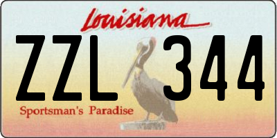 LA license plate ZZL344