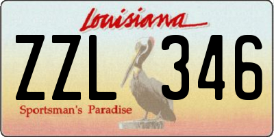 LA license plate ZZL346