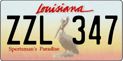 LA license plate ZZL347