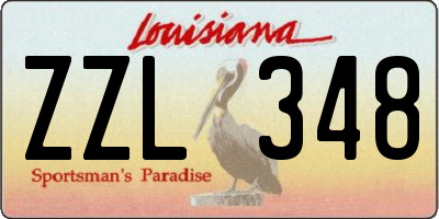 LA license plate ZZL348