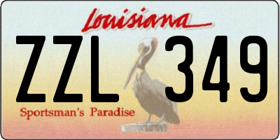 LA license plate ZZL349