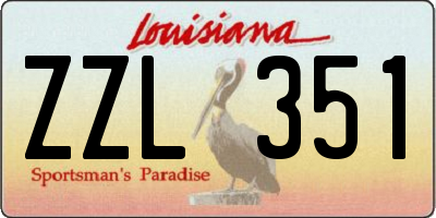 LA license plate ZZL351