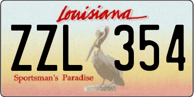 LA license plate ZZL354