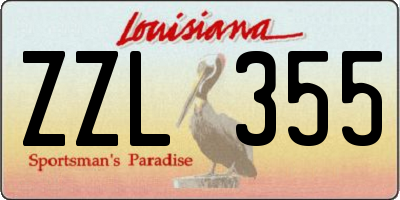 LA license plate ZZL355