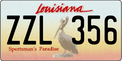 LA license plate ZZL356