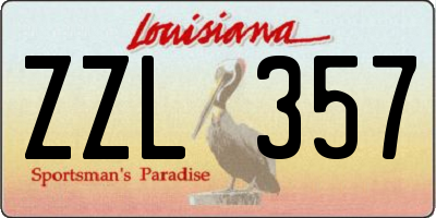 LA license plate ZZL357