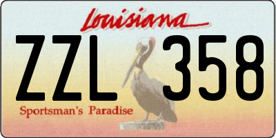 LA license plate ZZL358