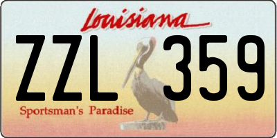 LA license plate ZZL359