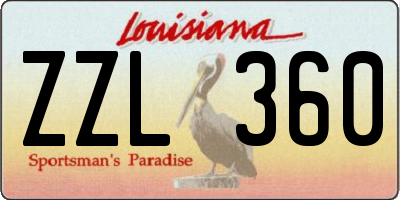 LA license plate ZZL360