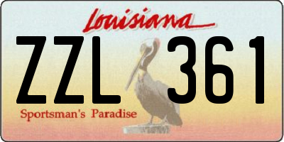 LA license plate ZZL361