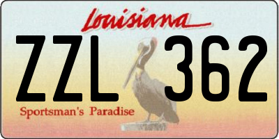 LA license plate ZZL362