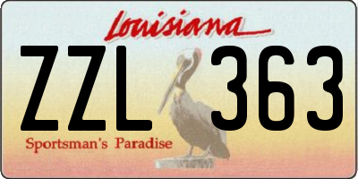 LA license plate ZZL363