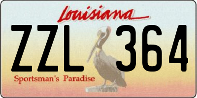 LA license plate ZZL364