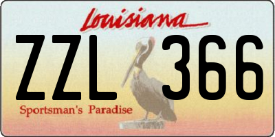 LA license plate ZZL366