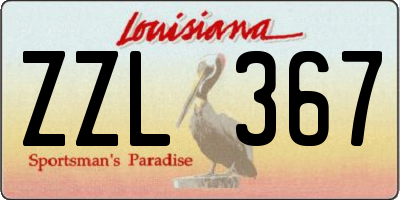 LA license plate ZZL367