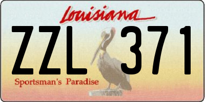 LA license plate ZZL371