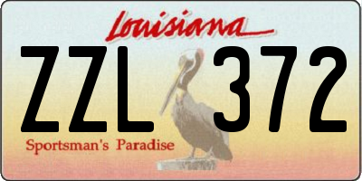 LA license plate ZZL372