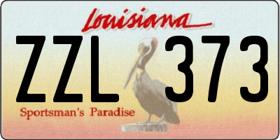 LA license plate ZZL373