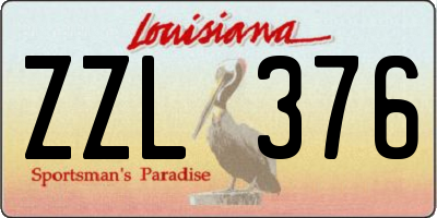 LA license plate ZZL376