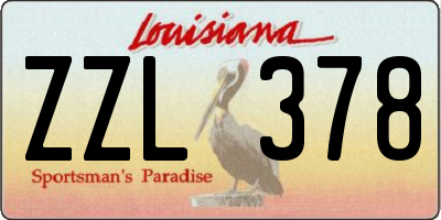 LA license plate ZZL378