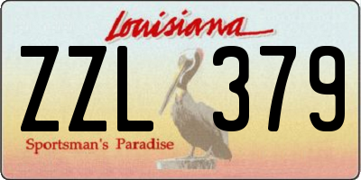 LA license plate ZZL379